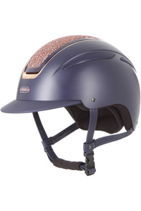 2026 Evoke Unisex Callisto Classic Peak Riding Hat & Liner 200382003 - Navy / Rose Gold / Crystal