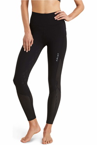 2023 Ariat Womens Breathe Eos Half Grip Recycled Materials Tights 10043401 - Black