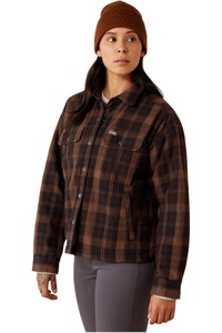 2026 Ariat Womens Rebar Flannel Insulated Shirt Jacket 10079039 - Rain Drum