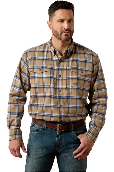 Ariat Mens Rebar Flannel Durastretch Work Shirt
