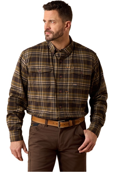 Ariat Mens Rebar Flannel Durastretch Work Shirt