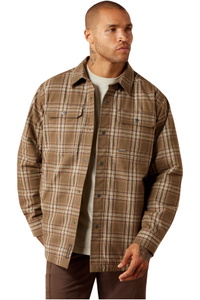 2026 Ariat Mens Rebar Flannel Insulated Shirt Jacket 10079831 - Canteen