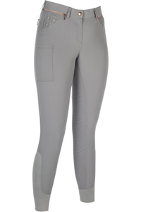 2026 HKM Damen Reitbreeches Rosegold Sparkle Full Seat - Grey / Rose Gold