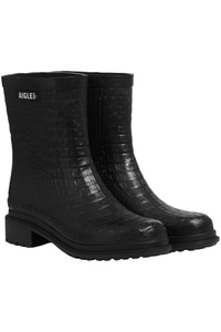2026 Aigle Dames Fulfeel Mid Croc Wellington Laarzen NE0814 - Black