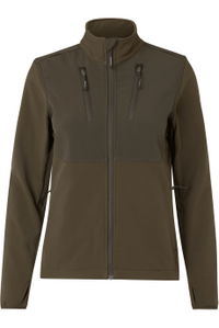 2026 Harkila Womens Scandinavian Softshell Jacket 112440022001 - Willow Green / Shadow Brown
