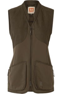 2026 Harkila Womens Skye Shooting Waistcoat 117450022004 - Willow Green / Shadow Brown