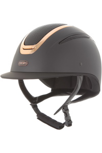 2026 Evoke Unisex Elara Classique Peak Équitation Chapeau & Doublure 200742008 - Black / Rose Gold