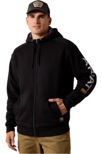 2026 Ariat Hombre Rebar Todo Clima Chaqueta Con Cremallera Completa 10027833 - Black