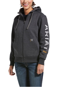 2026 Ariat Womens Rebar All-Weather Full Zip Hoodie 10032910 - Charcoal Heather