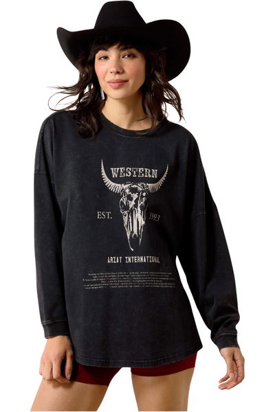 Ariat Womens Canvas Oversized Long Sleeve T-Shirt