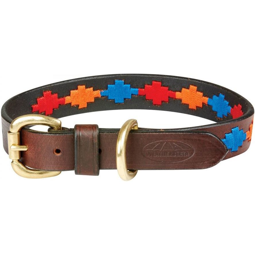 Weatherbeeta Collier Cuir Polo 10016990 - Beaufort Marron / Rouge / Orange / Bleu
