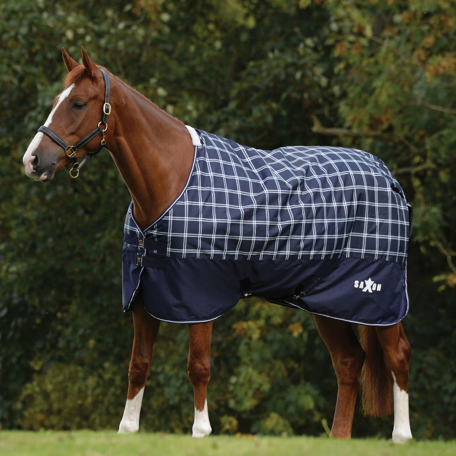Saxon Defiant 600d Lite Standard Nackendecke - Navy / Kariert