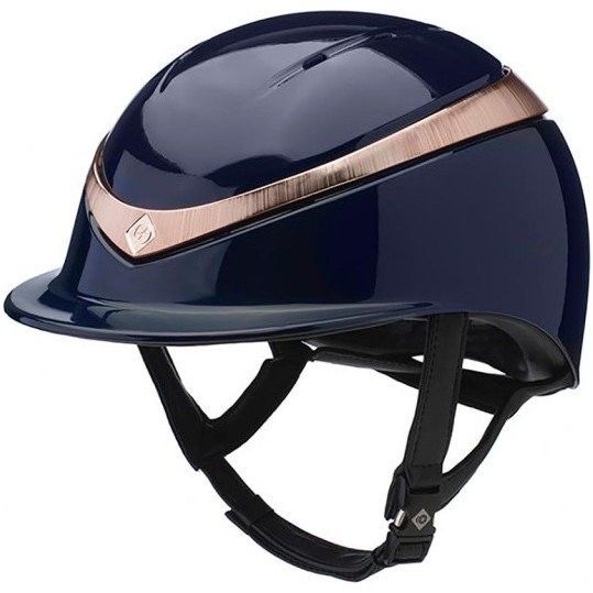 2025 Charles Owen Casque Et Bandeau Brillant Halo - Navy / Or Rose