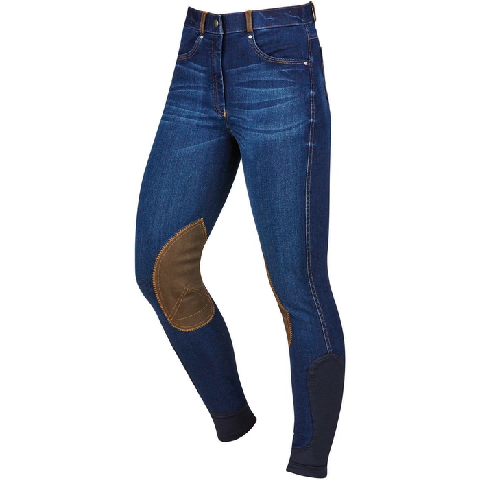 Culotte D'équitation Dublin Shona Denim Taille 12/30 US - Genou Patch - Bleu