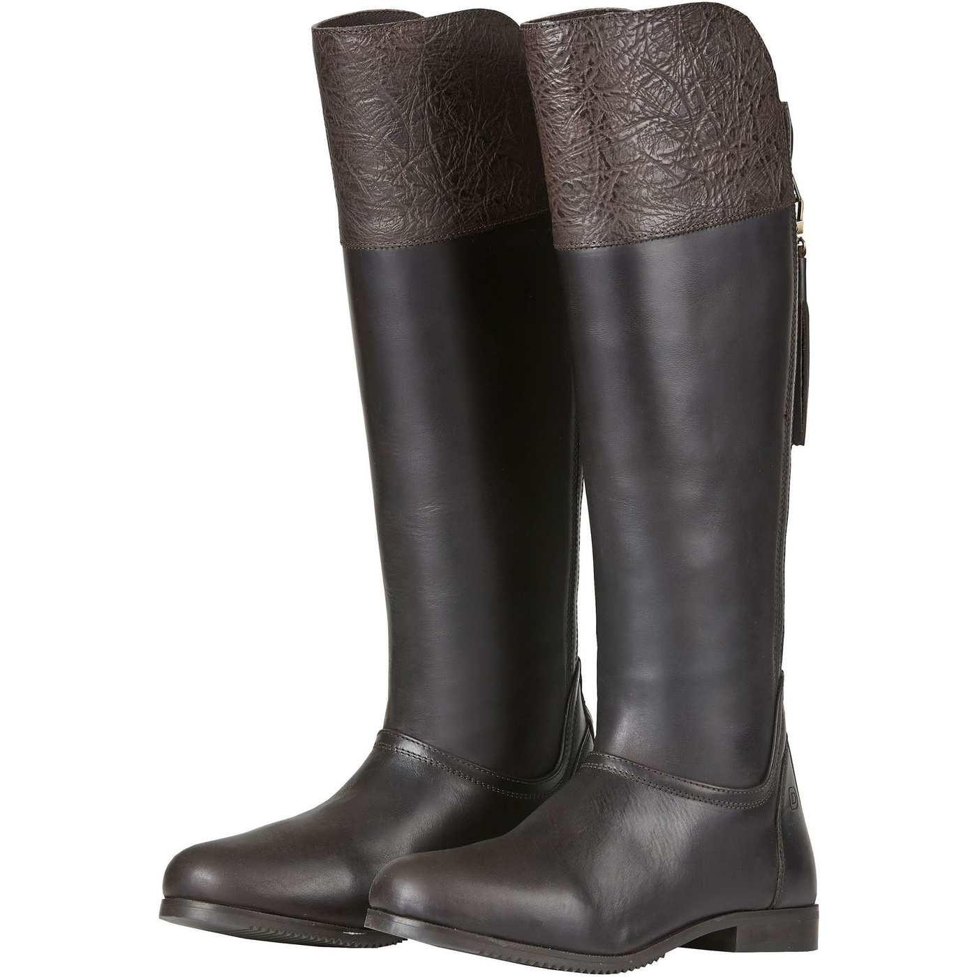 Dublin Nore Bottes Country Femme – Imperméables, Doublure Respirante, Pompon Amovible, Fermeture YKK, Marron Foncé