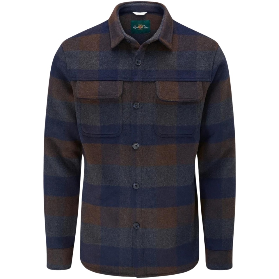 Alan Paine Mens Ripley Plaid Shacket LA2453 - Navy - Mens - Country ...