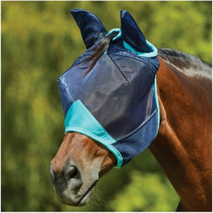 Weatherbeeta Comfitec Deluxe Fine Mesh Fly Mask With Ears 1006939 - Navy Turquoise