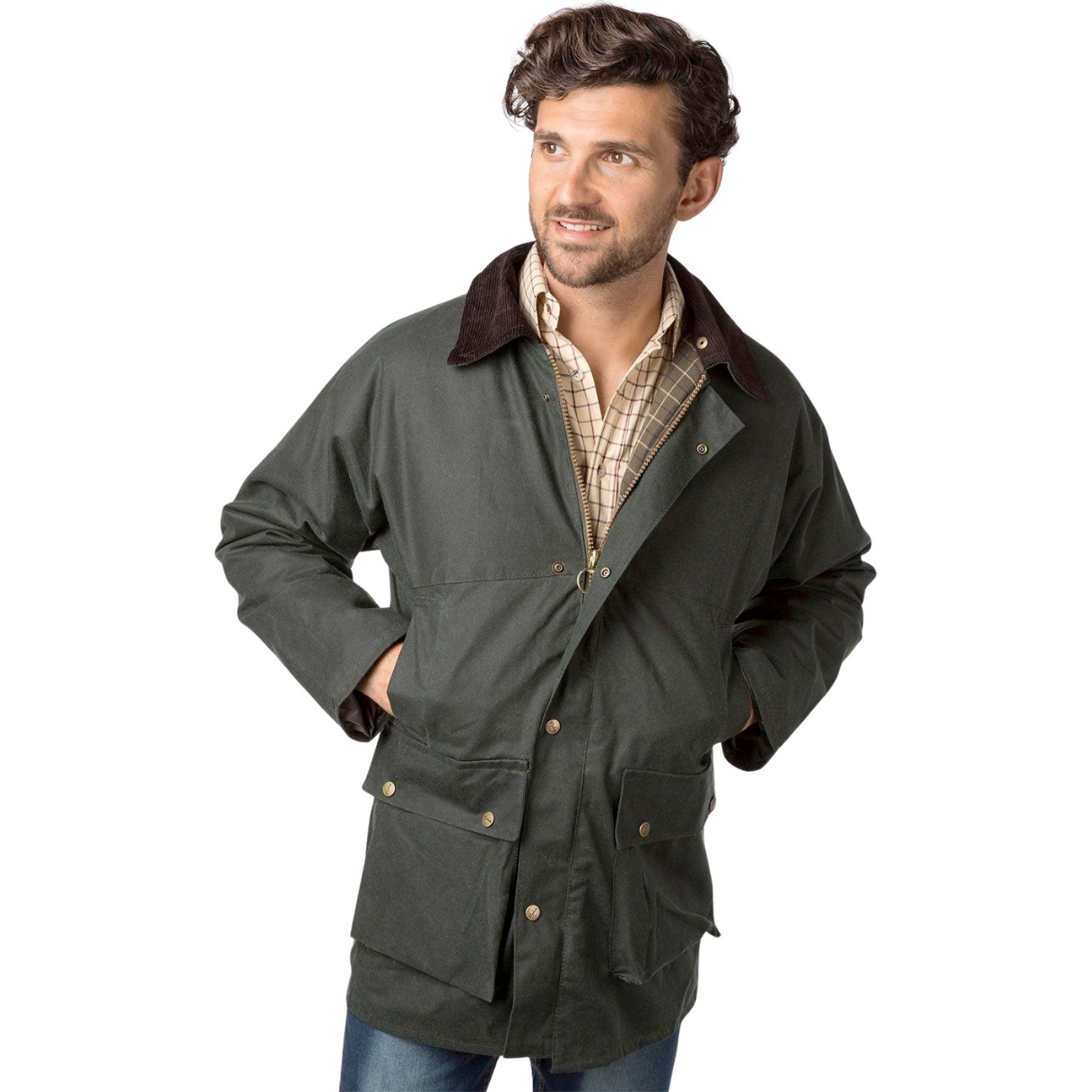 2025 Rydale Mens Thirsk Classic Wax Jacket 412384 - Olive - Mens 