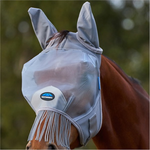 2026 WeatherBeeta Comfitec Fine Mesh Fly Mask With Ears & Tassels 1029982 - Grey