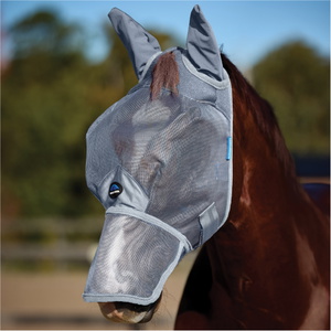 2026 Weatherbeeta Comfitec Durable Mesh Fly Mask With Ears & Nose 1029730 - Grey
