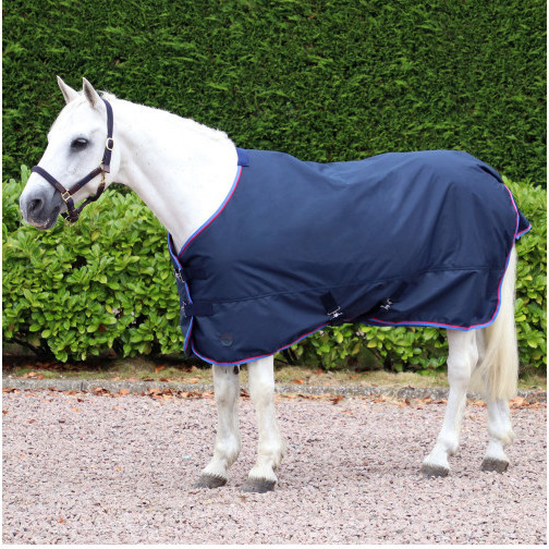 Hy Equestrian Signature Lightweight Standard Neck Turnout Rug - Navy