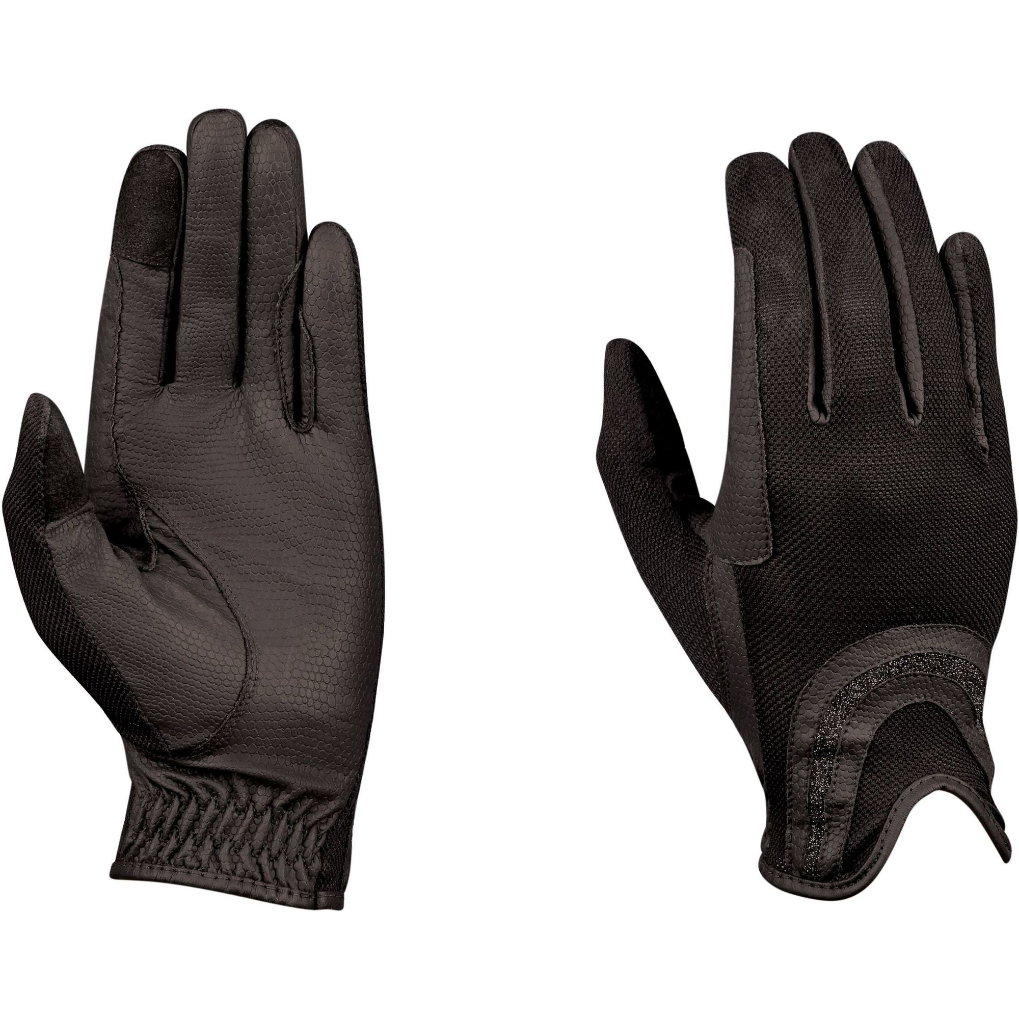 Dublin Pull On Glitter Mesh Back Riding Gloves 1002962002 - Black