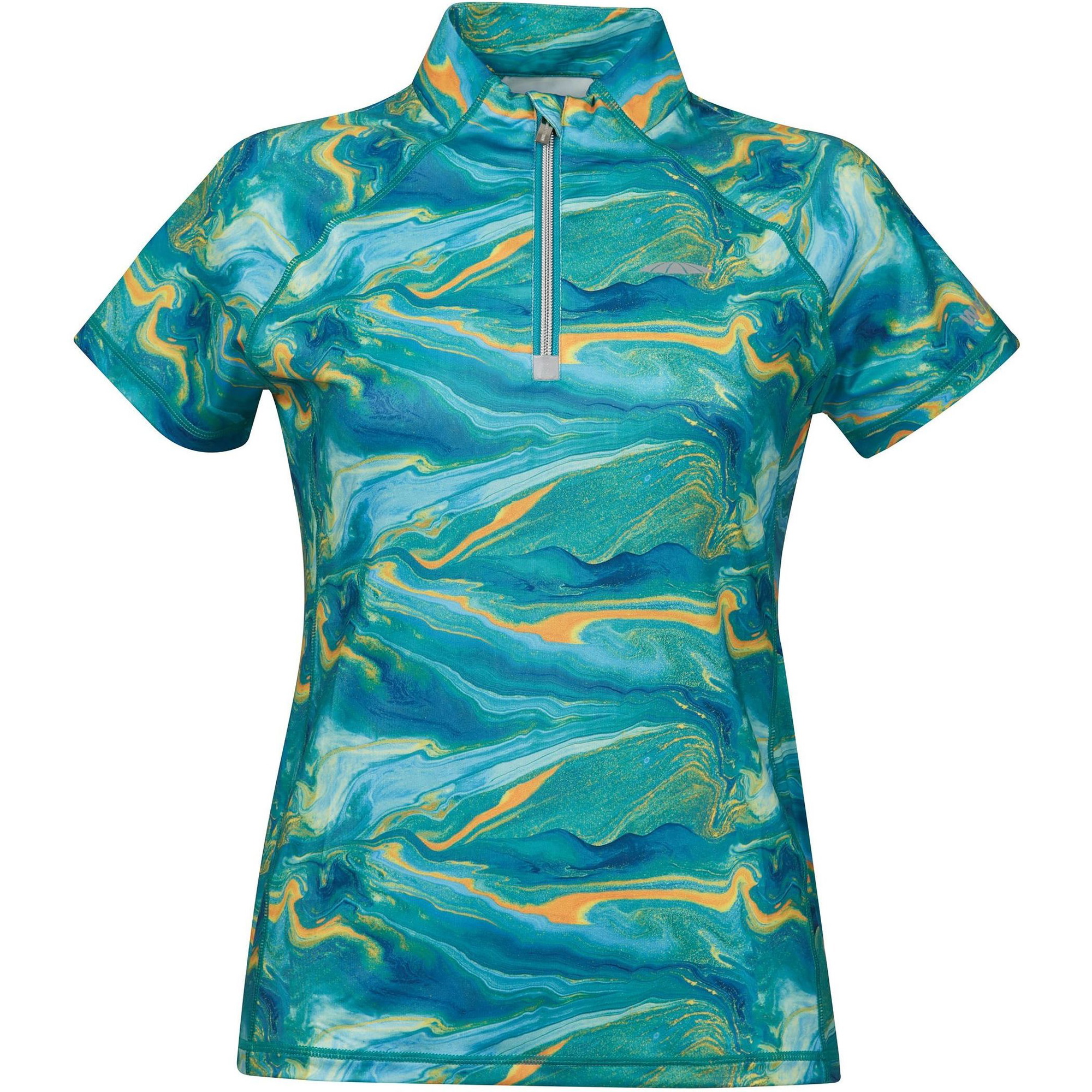 Weatherbeeta Womens Ruby Printed Short Sleeve Top 1009343016 - Blue Orange Swirl