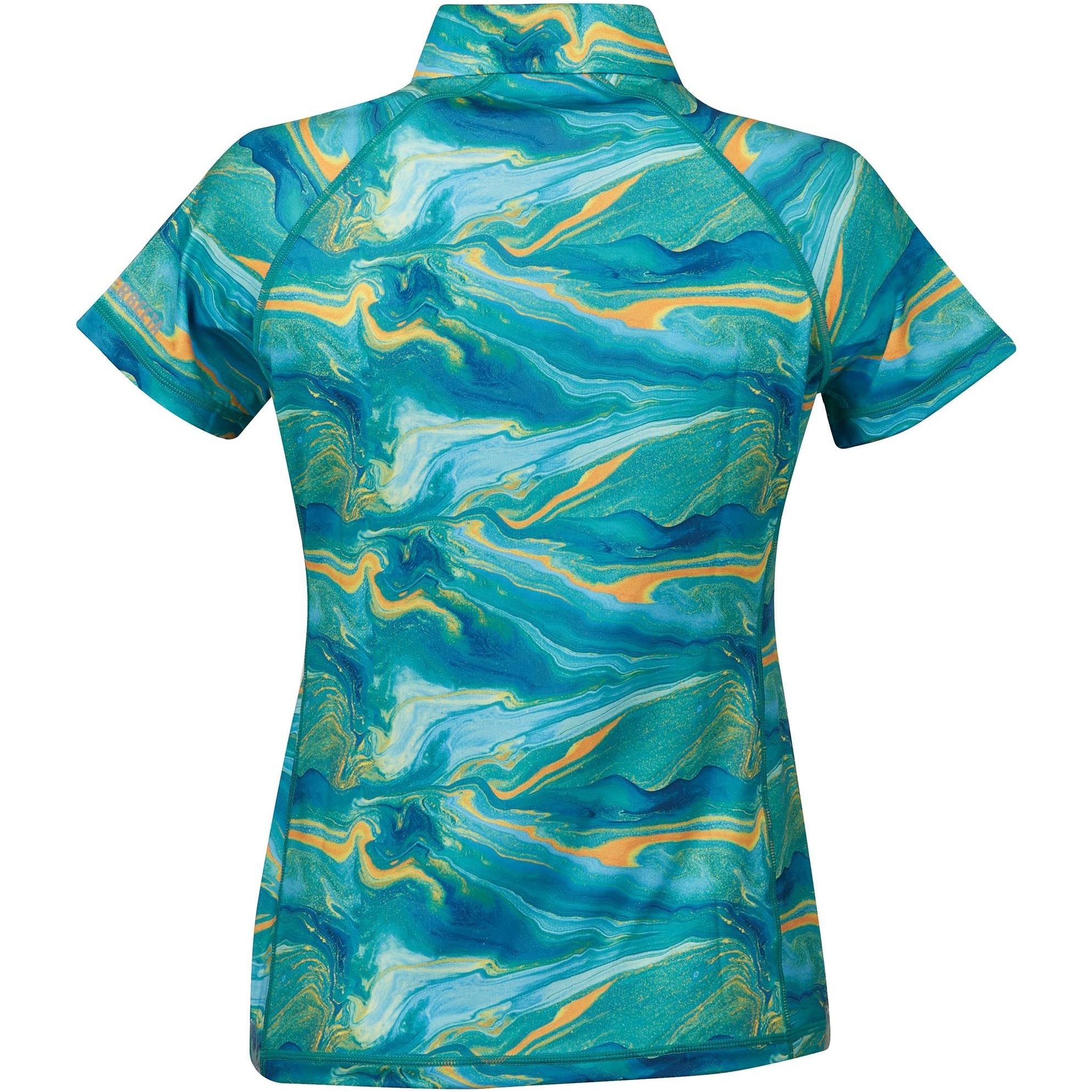 Weatherbeeta Womens Ruby Printed Short Sleeve Top 1009343016 - Blue Orange Swirl