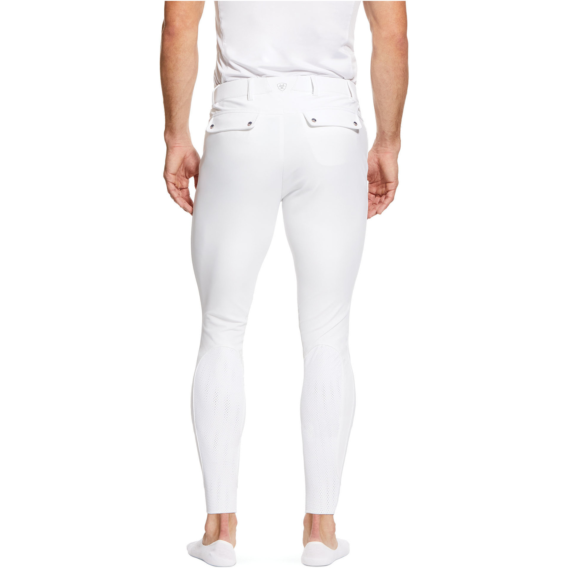 2025 Ariat Mens Tri Factor Grip Knee Patch Breech 10030545 - White