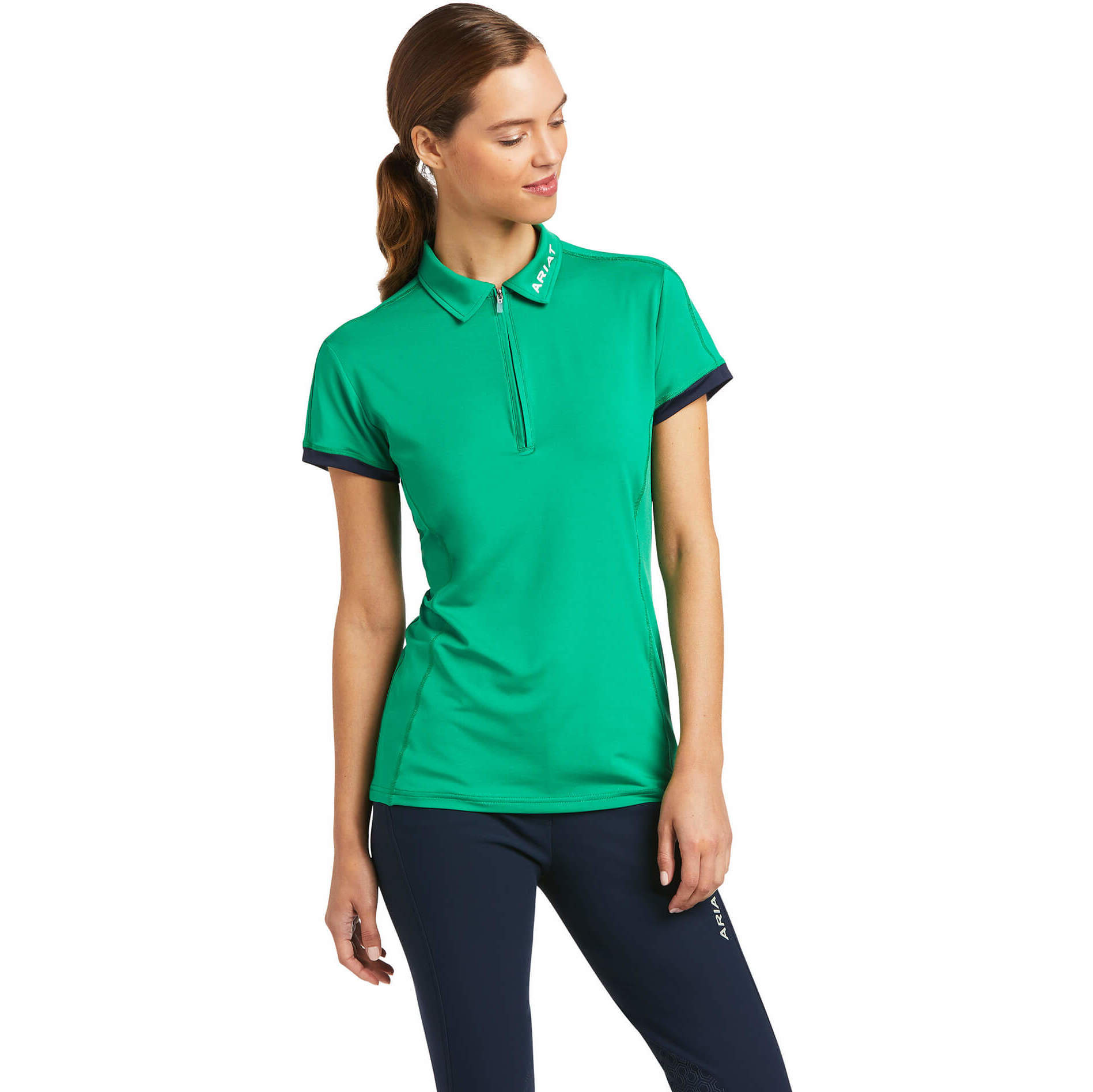 2022 Ariat Womens Bandera 1/4 Zip Short Sleeve Polo Top 10039187 - Pool Table