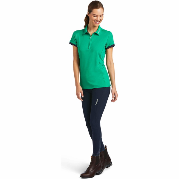 2022 Ariat Womens Bandera 1/4 Zip Short Sleeve Polo Top 10039187 - Pool Table