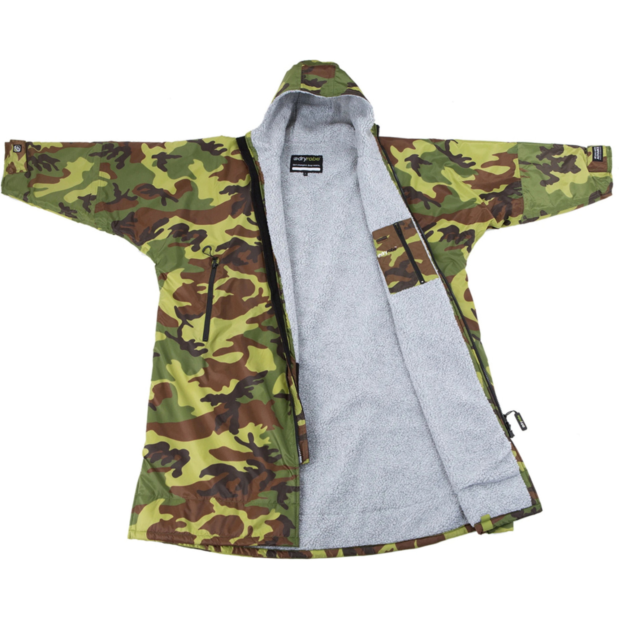 Dryrobe Advance Long Sleeve Premium Outdoor Change Robe LSDABB - Camo / Grey