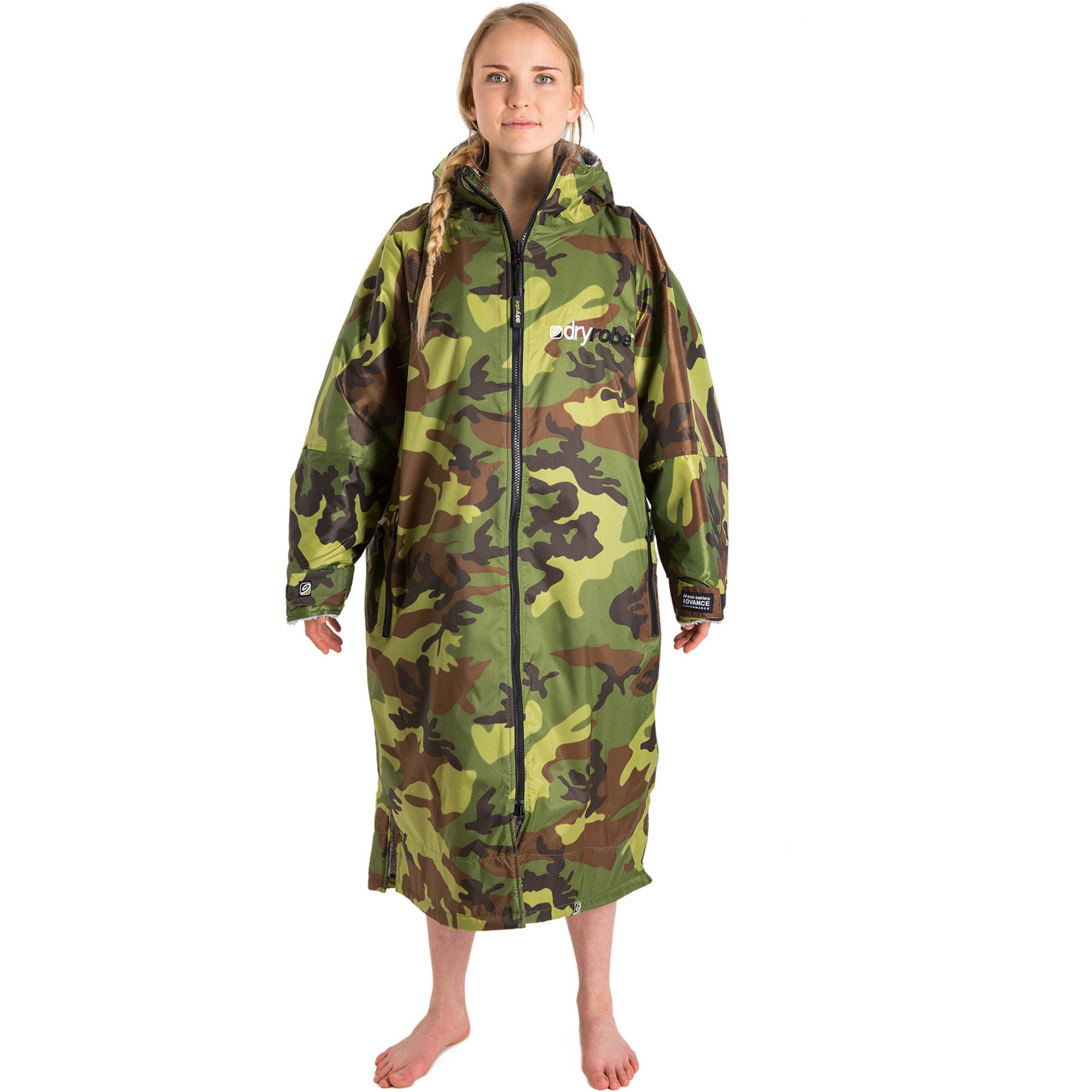 Dryrobe Advance Long Sleeve Premium Outdoor Change Robe LSDABB - Camo / Grey