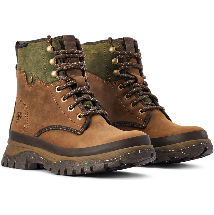 Ariat Womens Moresby Waterproof Boots 10042409 - Oily Distressed Brown / Olive