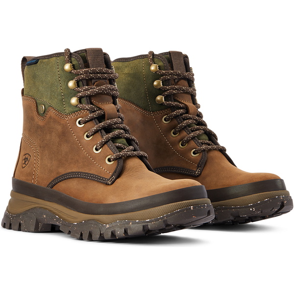 Ariat Womens Moresby Waterproof Boots 10042409 - Oily Distressed Brown / Olive