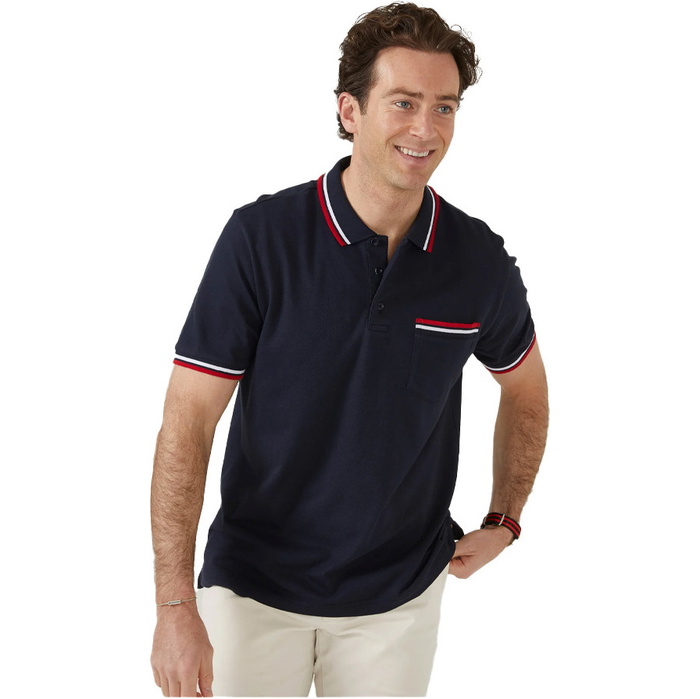 Alan Paine Mens Shoreham Pique Polo Shirt LS1801 Navy Mens