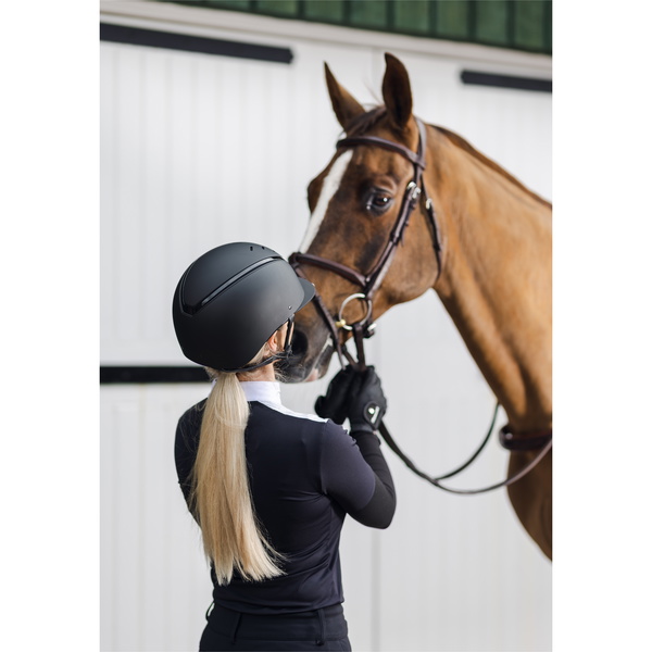 Charles Owen Kylo Standard Peak Riding Helmet Kylo - Black Matte / Black Gloss