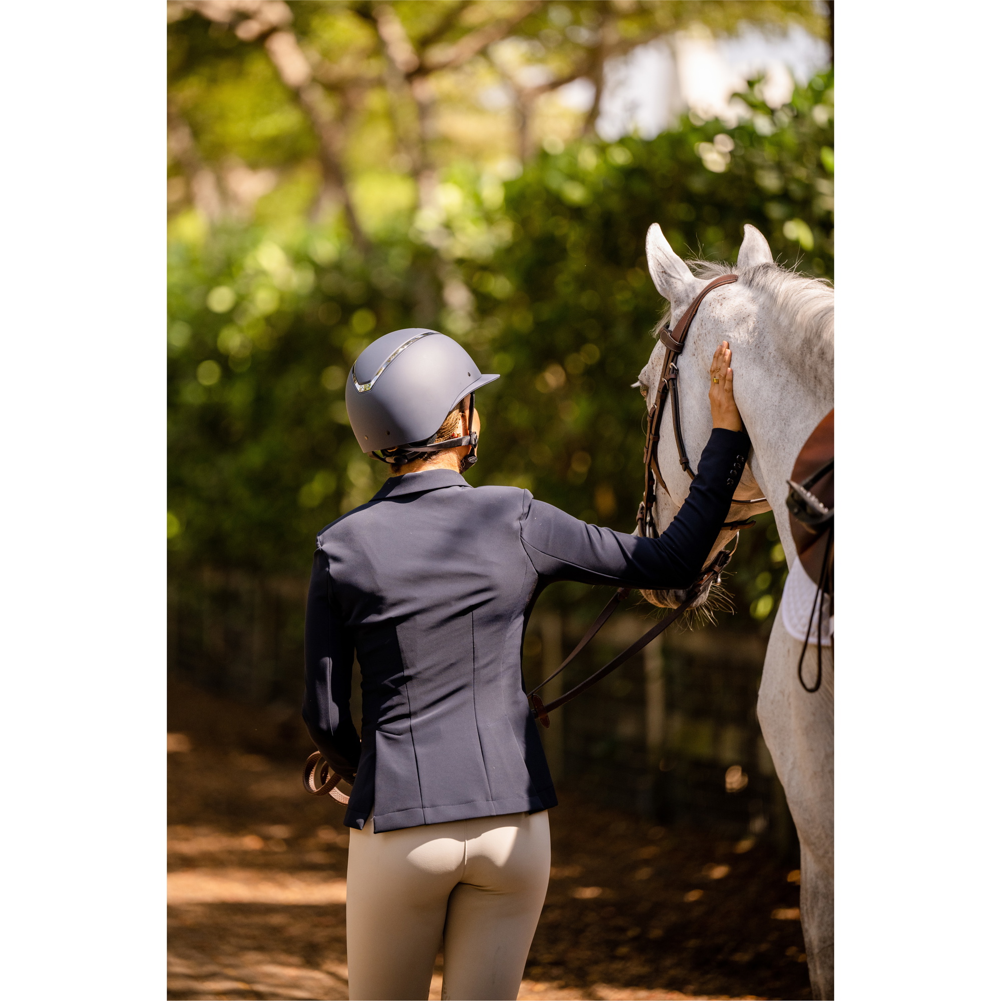 Charles Owen Kylo Standard Peak Riding Helmet KYLOC - Navy Matte / Pewter