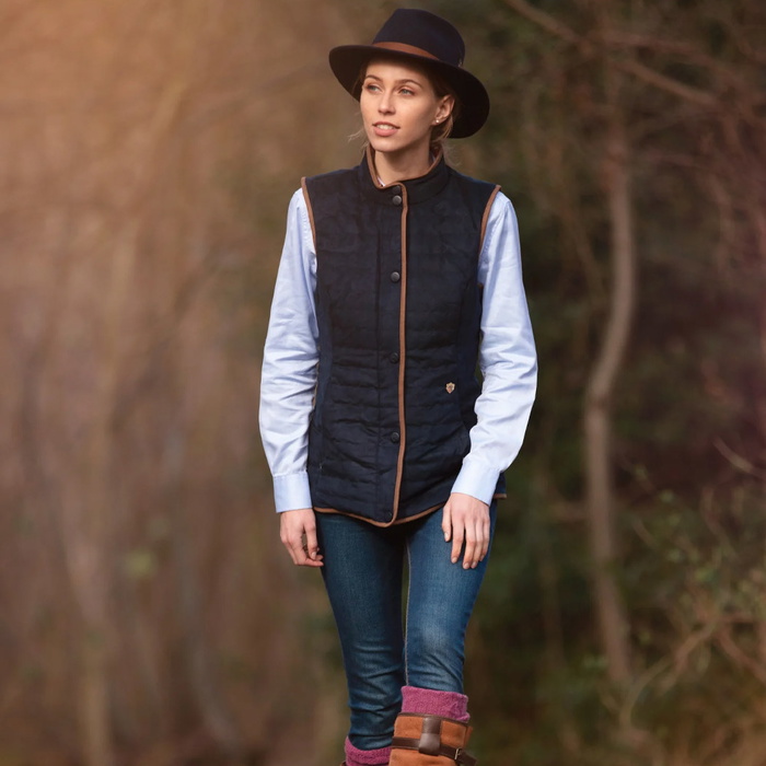 2023 Alan Paine Womens Felwell Quilt Waistcoat FELLQWC Navy
