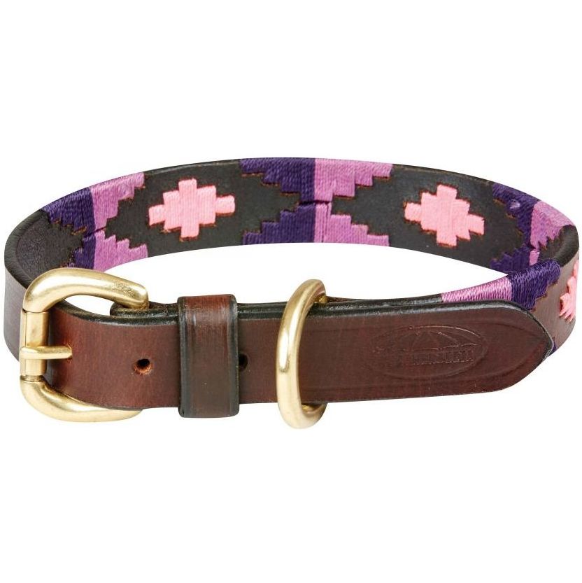 Weatherbeeta Collier Cuir Polo Pour Chien 10016990 - Cowdray Brown / Purple