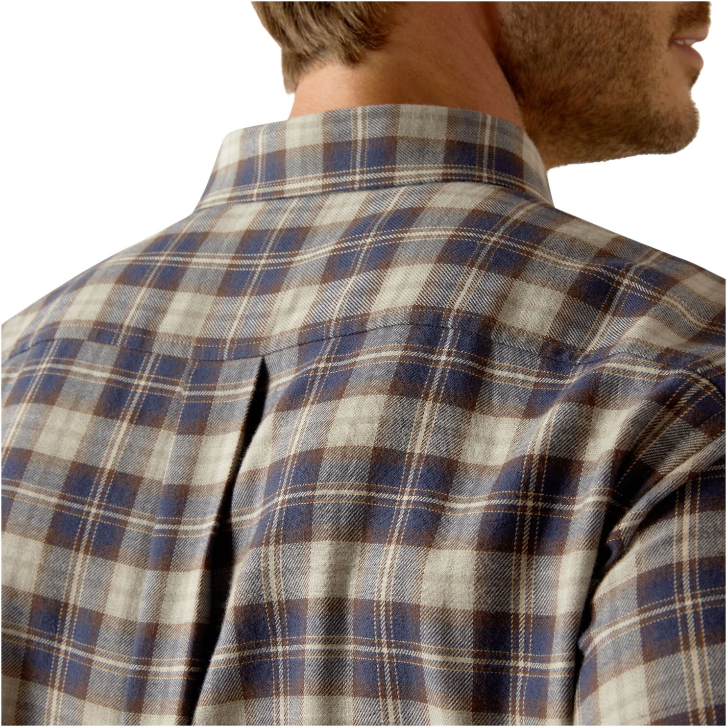 ARIAT Herren Langarmhemd Aus Festem Twill Mit Logo – Normale Passform, Stehkragen