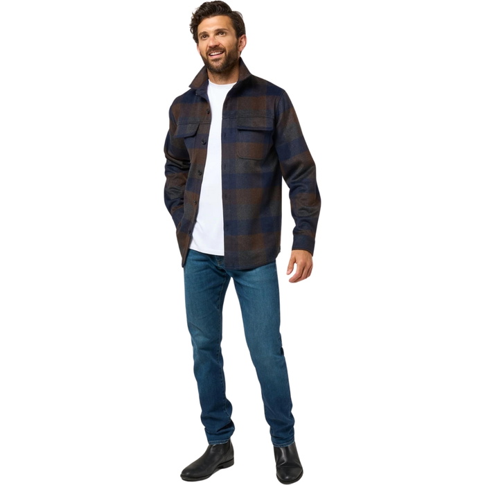 Alan Paine Mens Ripley Plaid Shacket LA2453 - Navy - Mens - Country ...