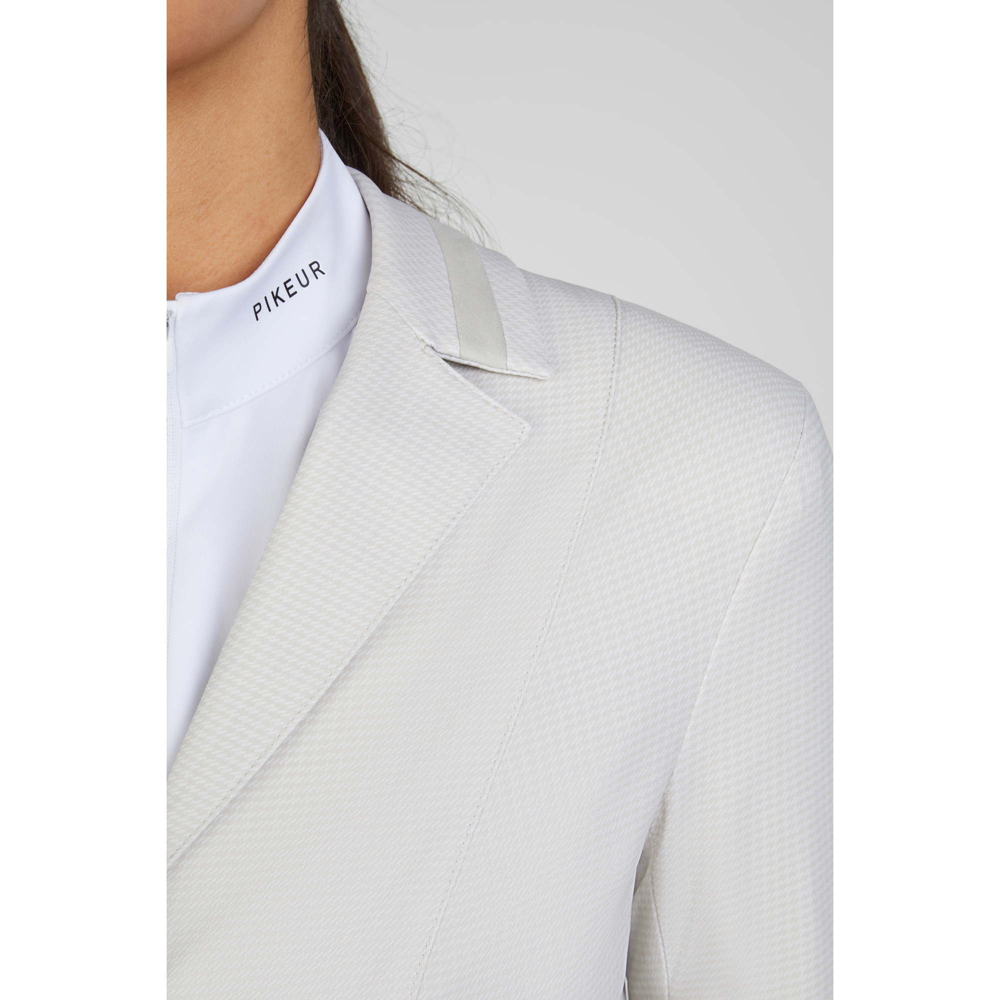 2025 Pikeur Damen Klea Pepita Zeigen Jacke 150930 545 015 - Ivory