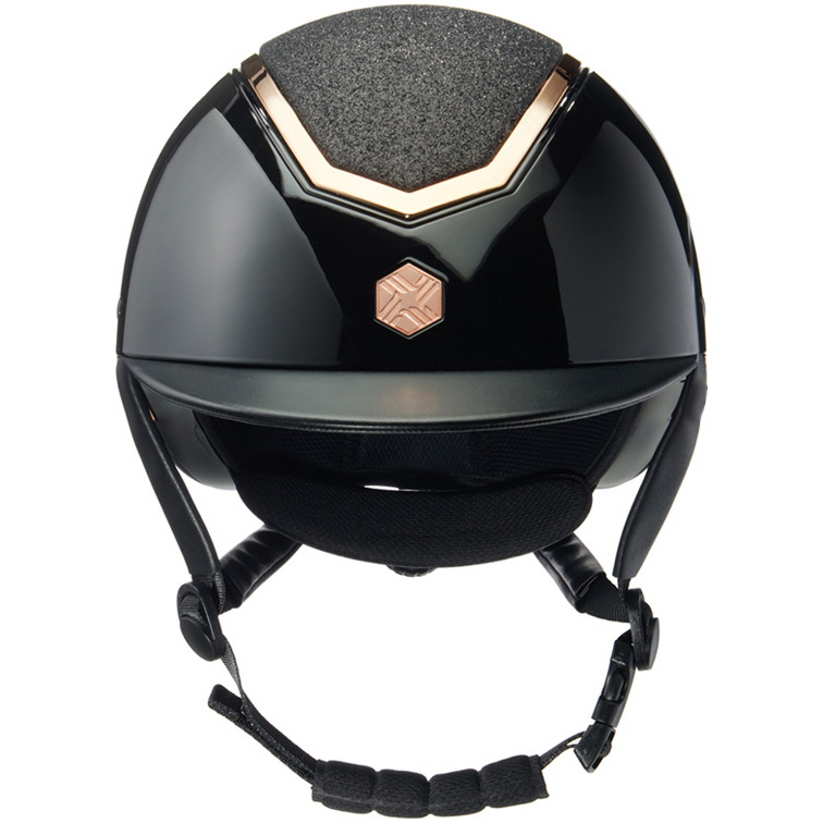 2025 Charles Owen Kylo Casque De équitation à Large Visière KYLOW - Black Gloss / Rose Gold