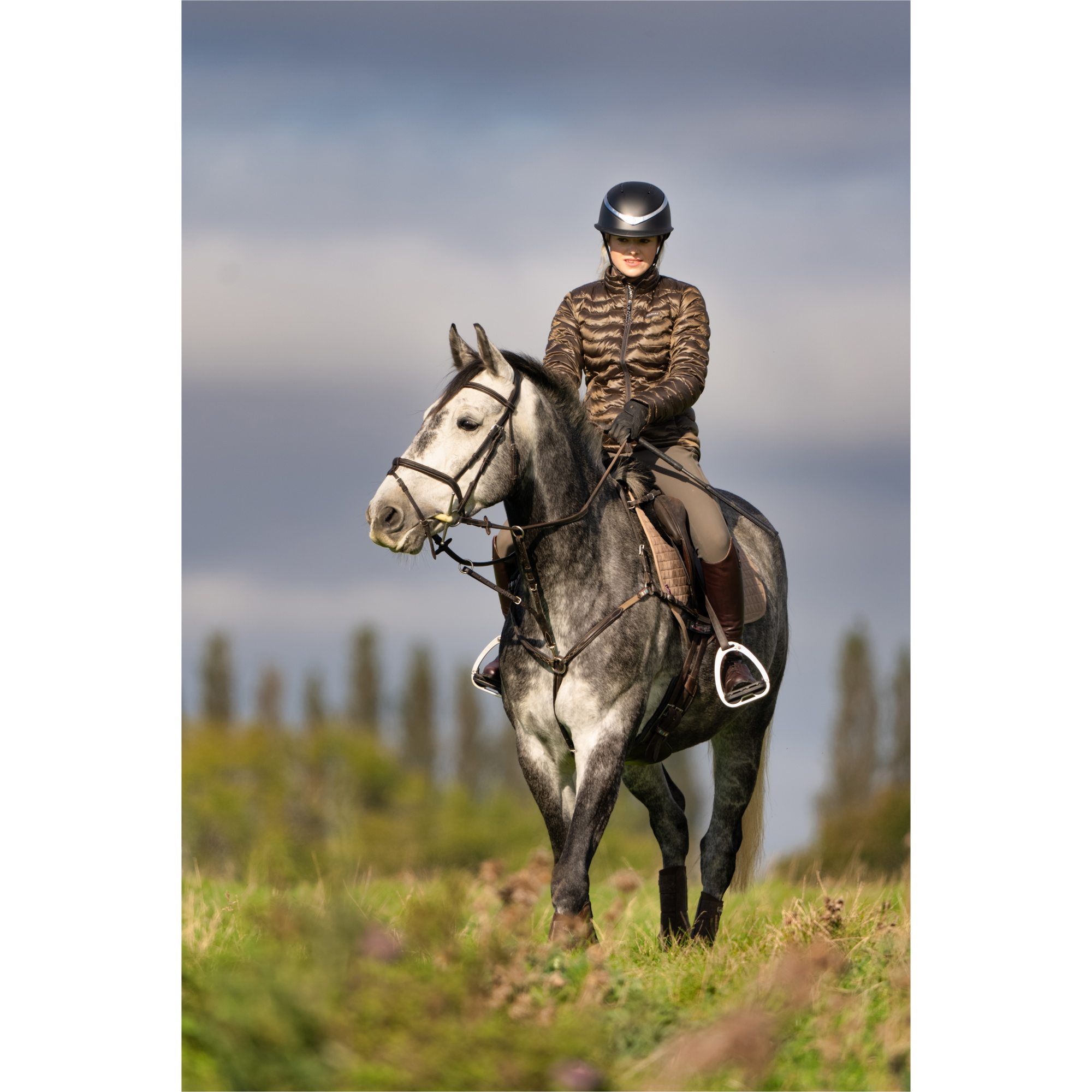 Charles Owen Halo Luxe Breiter Schirmhelm & Stirnband Halowpbs - Schwarz / Platin
