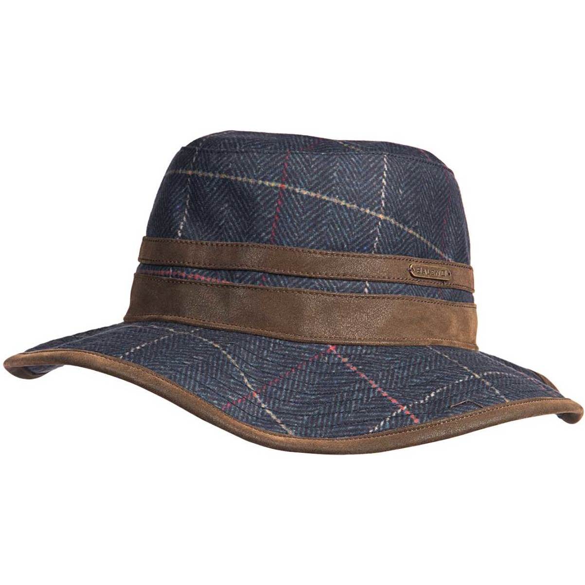 Baleno Caitlin Printed Tweed Hat - Check Navy