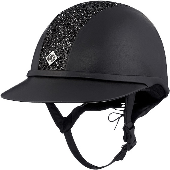 Charles Owen SP8 Plus Leder Look Sparkly Helm SP8PLUS- Black / Sparkle