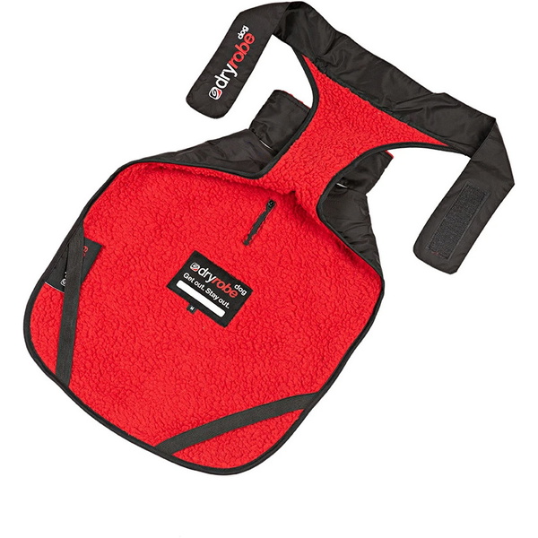 Dryrobe Dog Robe DRDR1 - Black Red - Dogs | The Drillshed