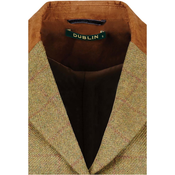 Dublin Womens Albany Tweed Suede Collar Tailored Riding Jacket 100176500 - Brown