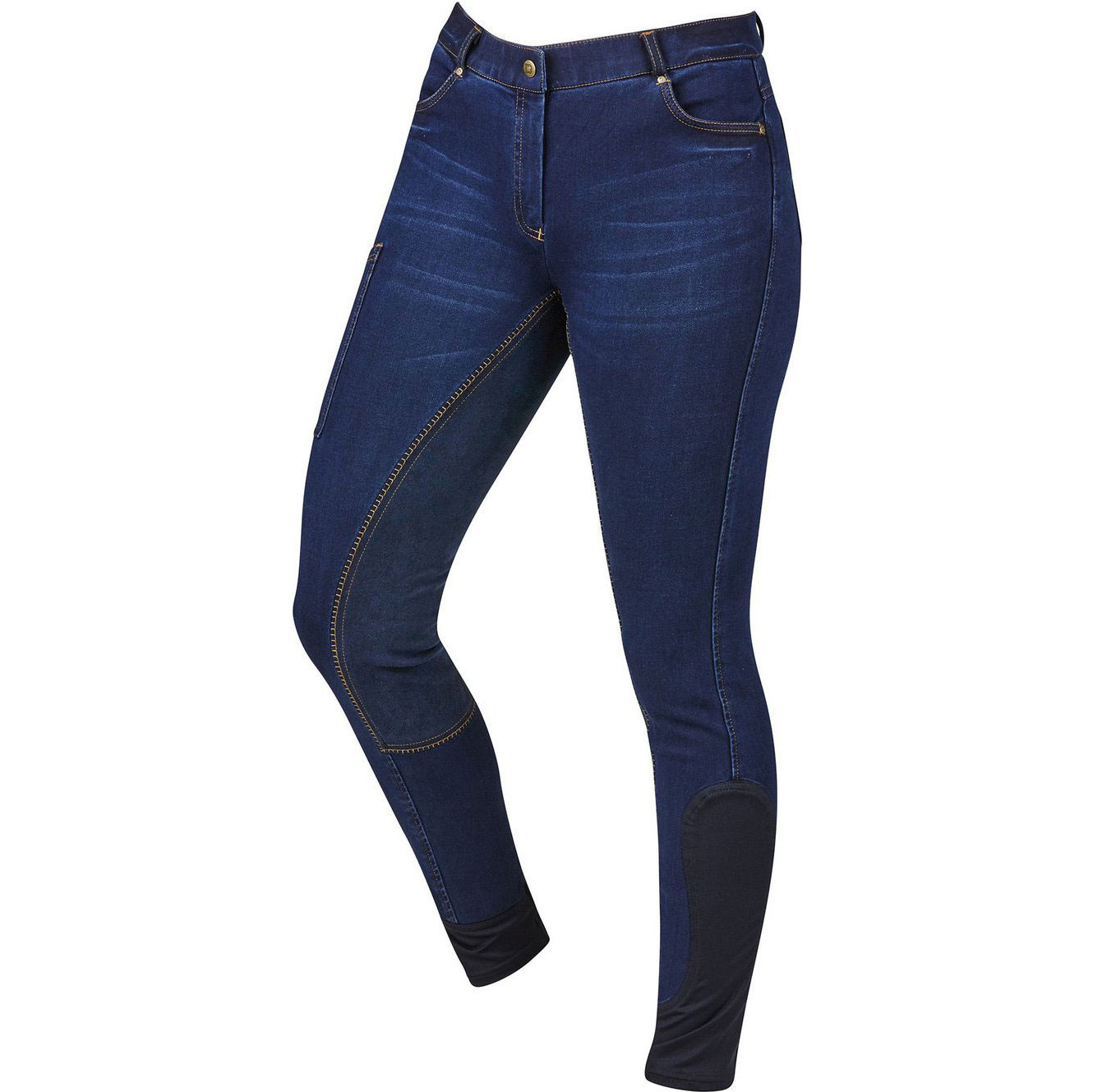 Dublin Damen Shona Voll Wildleder Sitz Denim Reithose - Blue Denim